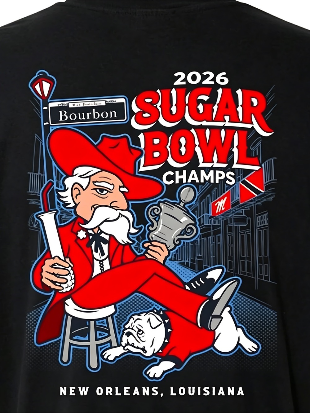 Ole Miss Sugar Bowl Champions Comfort Womens Mens T-shirt Unisex Balck